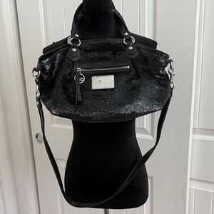 Coach poppy Black Sequin rocker satchel  Bag